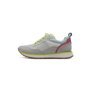 Pantofi sport low-cut cu garnituri de piele si material sintetic