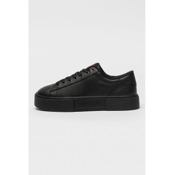 Tenisi low-cut din piele cu platforma
