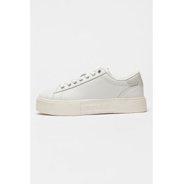 Tenisi low-cut din piele cu platforma