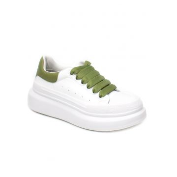 Pantofi dama 232806 alb/verde -