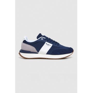 Pantofi sport cu garnituri de plasa si piele intoarsa