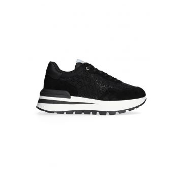 Pantofi sport cu garnituri din piele intoarsa si strasuri