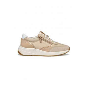 Pantofi sport cu insertii din piele si piele intoarsa