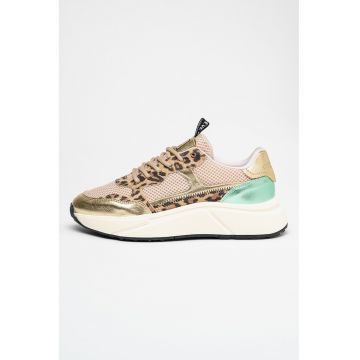 Pantofi sport cu model animal print si garnituri din piele Starlyn