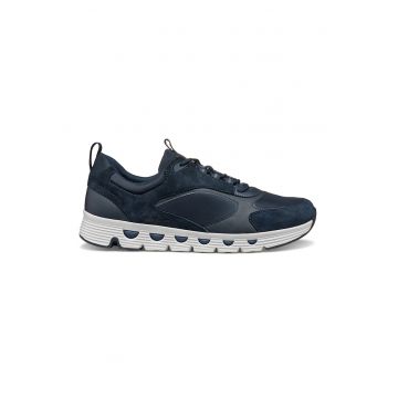 Pantofi sport de piele cu garnituri textile si de piele intoarsa