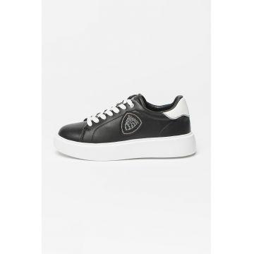 Pantofi sport de piele cu logo cu strasuri