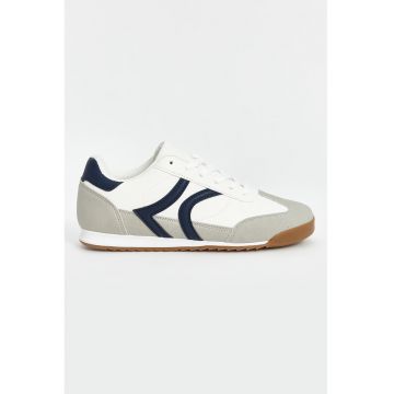 Pantofi sport de piele ecologica cu detalii contrastante