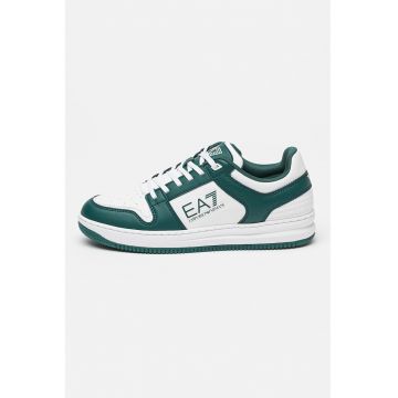 Pantofi sport de piele ecologica cu model colorblock