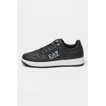 Pantofi sport de piele ecologica cu model colorblock