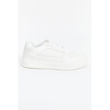 Pantofi sport de piele ecologica cu segmente de plasa