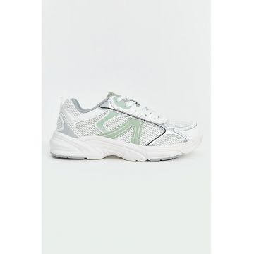 Pantofi sport de plasa cu garnituri de piele ecologica