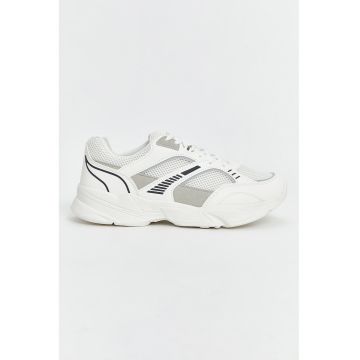 Pantofi sport de plasa cu garnituri de piele ecologica