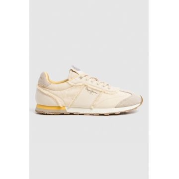 Pantofi sport din material textil cu insertii din piele intoarsa