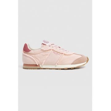 Pantofi sport din material textil cu insertii din piele intoarsa