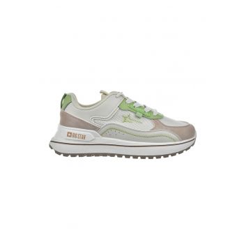 Pantofi sport din piele ecologica si insertii din plasa