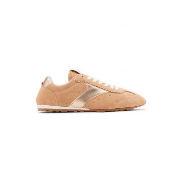 Pantofi sport din piele intoarsa cu sireturi