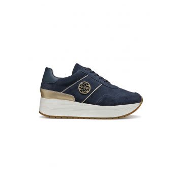 Pantofi sport din piele intoarsa cu talpa flatform