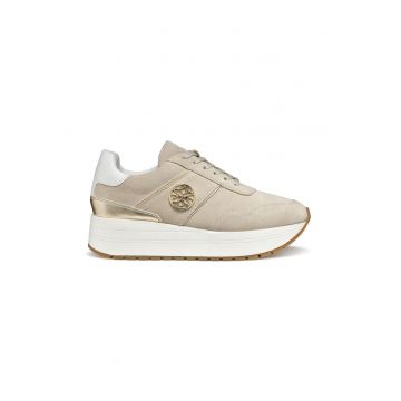 Pantofi sport din piele intoarsa cu talpa flatform