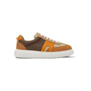 Pantofi sport din piele nabuc si material textil Runner K21