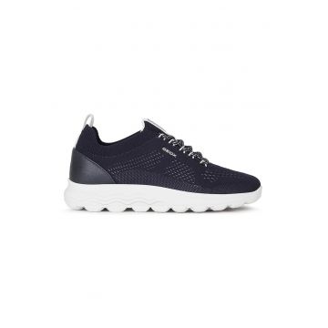 Pantofi sport din plasa tricotata cu detaliu de piele