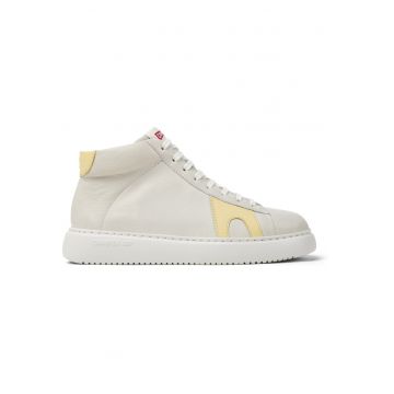 Pantofi sport high-top de piele cu logo - Alb