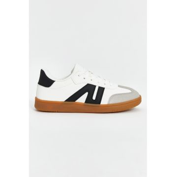 Pantofi sport wedge de piele ecologica