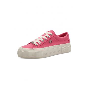 Tenisi flatform din material textil