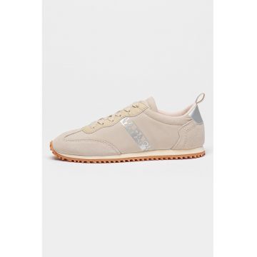 Pantofi sport cu detalii de piele intoarsa Coral