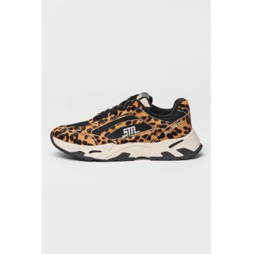 Pantofi sport cu model si garnituri din piele