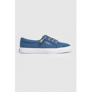 Pantofi sport de denim cu sireturi