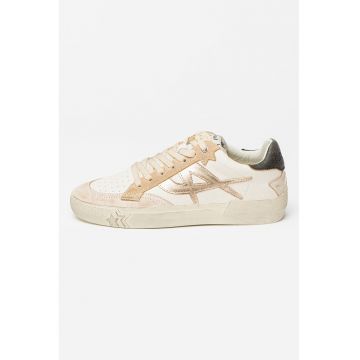 Pantofi sport de piele cu detalii cu aspect metalic