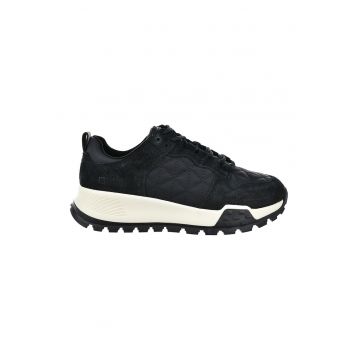 Pantofi sport de piele ecologica cu garnituri de piele intoarsa