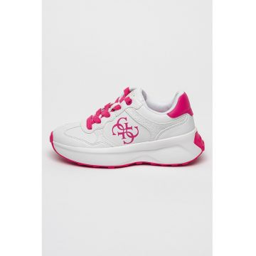 Pantofi sport de piele ecologica cu logo