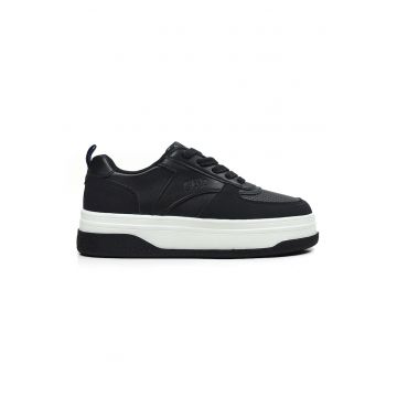 Pantofi sport de piele ecologica cu sireturi