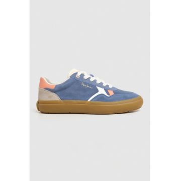 Pantofi sport de piele intoarsa cu garnituri de piele ecologica