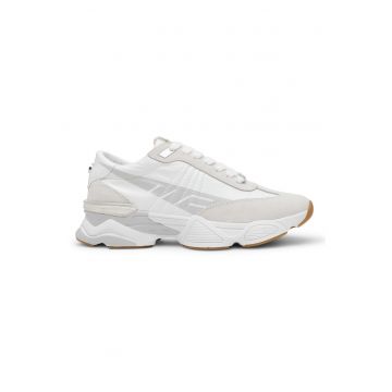 Pantofi sport demi-wedge - Gri deschis/Alb murdar
