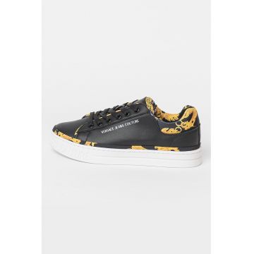 Pantofi sport din piele cu insertii din material textil