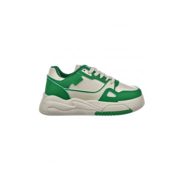 Pantofi sport din piele ecologica cu insertii din plasa