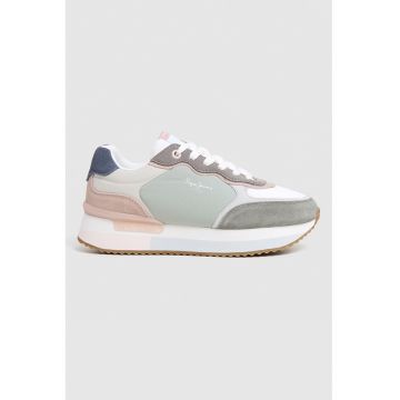 Pantofi sport din piele intoarsa si piele ecologica