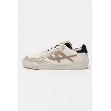 Pantofi sport din piele si piele intoarsa Moonlight