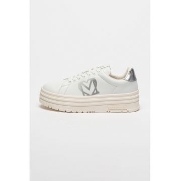 Pantofi sport flatform de piele