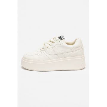 Pantofi sport flatform de piele cu garnituri texturate Match