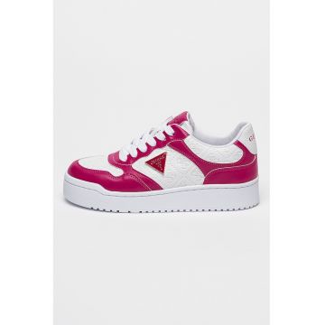 Pantofi sport flatform de piele ecologica cu logo
