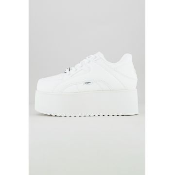 Pantofi sport flatform de piele ecologica