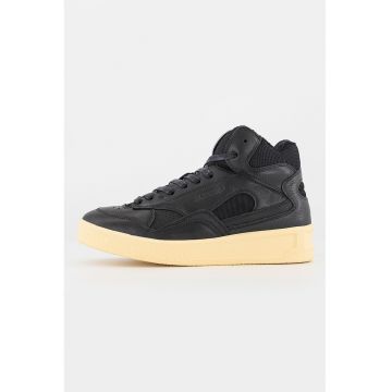 Pantofi sport inalti din piele cu insertii din material textil