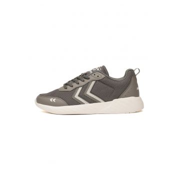 Pantofi sport low-cut cu insertii de piele si plasa