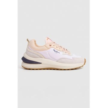 Pantofi sport wedge cu insertii de piele intoarsa