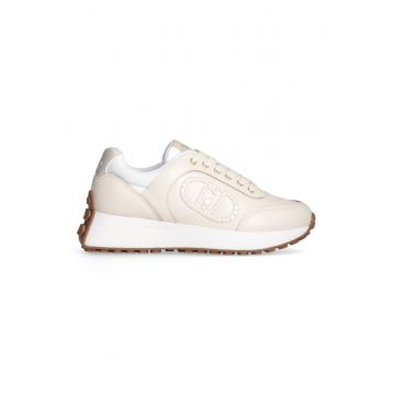 Pantofi sport cu segmente din piele