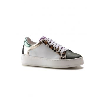 Pantofi sport de piele cu detaliu grafic