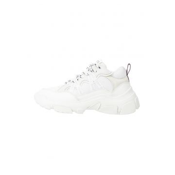 Pantofi sport de piele cu insertii de plasa